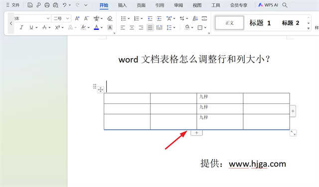 word文档表格怎么调整行和列大小